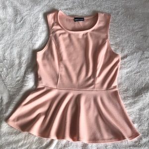 Cute Blush Pink Sleeveless Peplum Top 💗